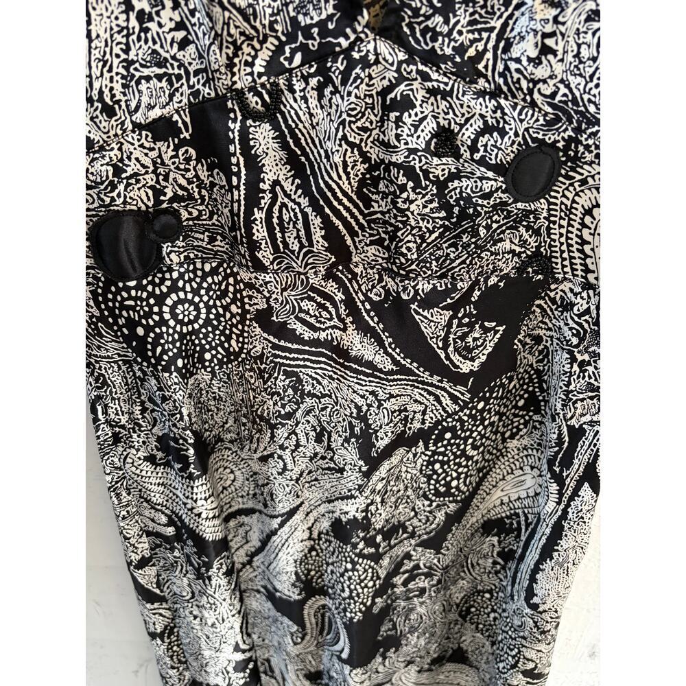 Kaffe Denmark Paisley Dress Size 36 Black White Kimono Sleeve Boho Mini - Picture 6 of 9